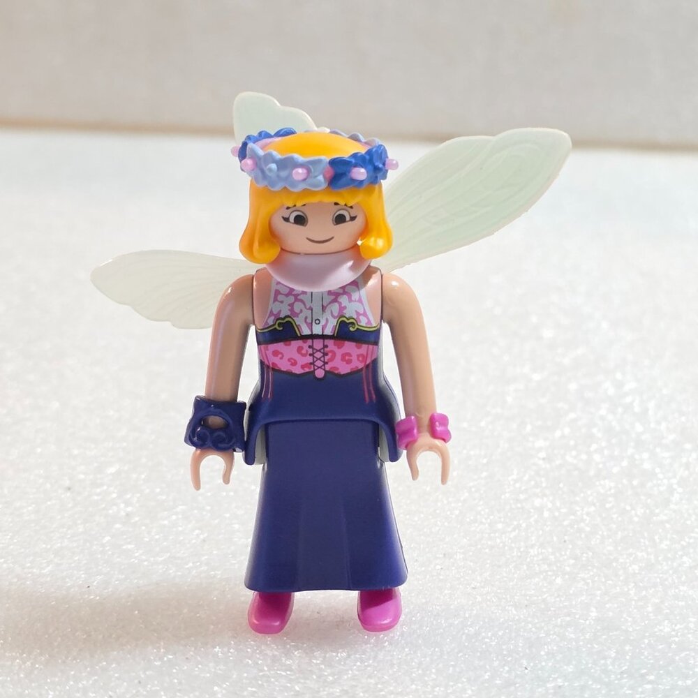 Playmobil FAIRY Magic Purple Dress Bracelets Wings Hair Wreath Vintage 1987 3"